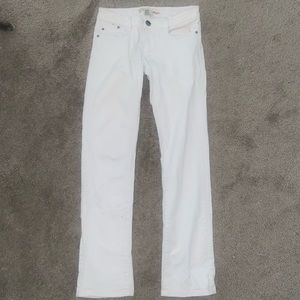 Low rise white jeans